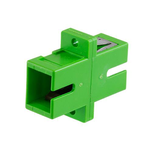 Fiber Optic Adapter, SC Simplex, standard, with flange, Green