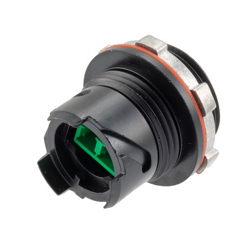 IP68 ODVA Compatible LC Bulkhead Duplex Adapter, SM APC, with Dust Cap