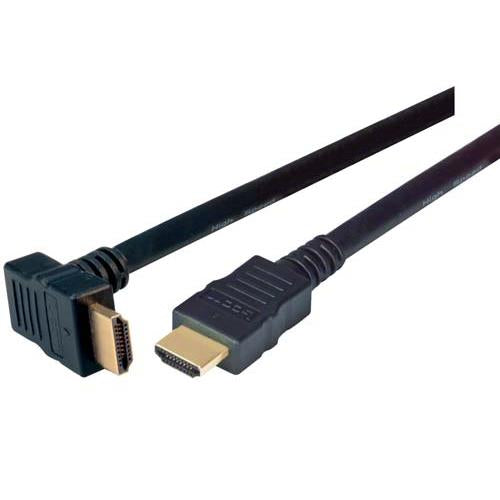 High Speed HDMI® Cable with Ethernet, Male/ Right Angle Male, LSZH, Bottom Exit 5.0 m