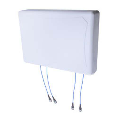 Indoor DAS Panel Antenna, 6.5 dBi, 698 MHz -4000 MHz, 4.3-10 Female, 4x4 MIMO, Low PIM