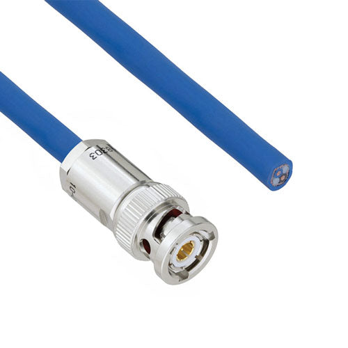 Halogen Free 1553 TRB 3-Slot Plug to Blunt Cut Cable Assembly using TWCH-78-2-LC Coax, 1 FT