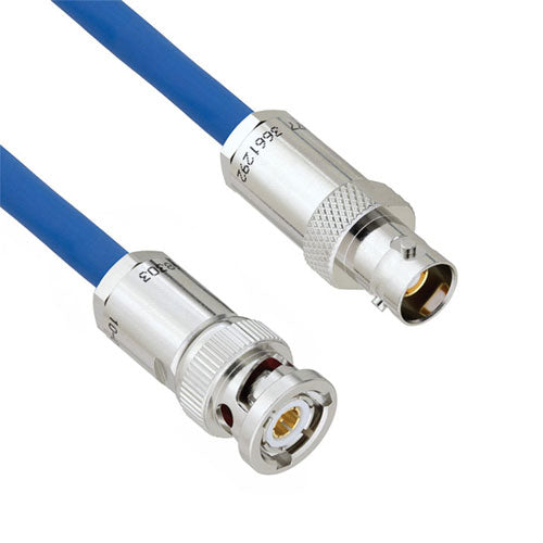 Halogen Free 1553 TRB 3-Slot Plug to TRB 3-Lug Jack Cable Assembly using TWCH-78-2-LC Coax, 1 FT