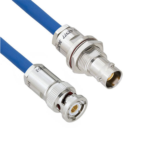 Halogen Free 1553 TRB 3-Slot Plug to TRB 3-Lug Jack Bulkhead Cable Assembly using TWCH-78-2-LC Coax, 3 FT