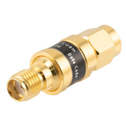 2W/4 dB Fixed Attenuator, SMA Male to SMA Female Brass Gold Body Up to 18 GHz