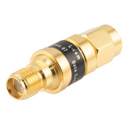 2W/7 dB Fixed Attenuator, SMA Male to SMA Female Brass Gold Body Up to 18 GHz