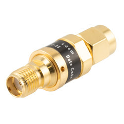 2W/8 dB Fixed Attenuator, SMA Male to SMA Female Brass Gold Body Up to 18 GHz
