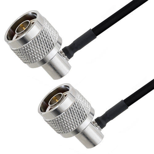 N Male Right Angle to N Male Right Angle Cable Assembly using LC141TBJ Coax, 10 FT
