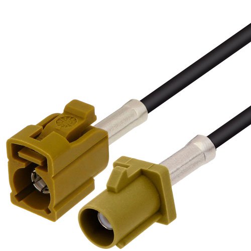Curry FAKRA Plug to FAKRA Jack Cable Assembly using RG174 Coax, 4 FT