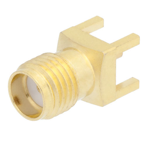 18 GHz SMA Female Connector Solder Attachment Thru Hole PCB, .201 inch x .059 inch Hole Spacing