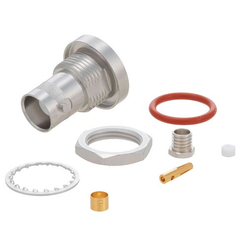 BNC Jack Bulkhead Mount Non-Magnetic Connector Crimp/Solder Attachment for 0.141 Cable