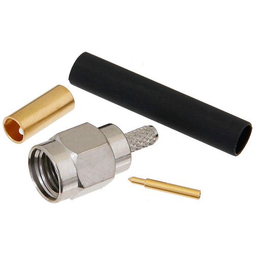 SMA Male Connector Solder Attachment for RG174, RG316, RG188, LMR-100, .100 inch