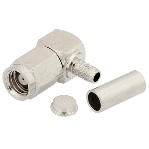 SMC Plug Right Angle Connector Crimp/Solder Attachment for RG174, RG316, RG188, LMR-100, .100 inch
