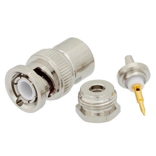 BNC Male Connector Clamp/Solder Attachment for RG174, RG316, RG188, .100 inch, LMR-100
