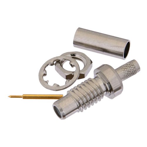 SMC Jack Bulkhead Mount Connector Crimp/Solder Attachment for RG174, RG316, RG188, LMR-100, .100 inch, .177 inch D Hole