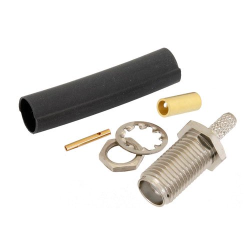 SMA Female Bulkhead Connector Solder Attachment For RG316, RG174, RG188, .235 inch D Hole