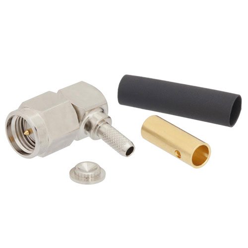 SMA Male Right Angle Connector Solder Attachment for RG188-DS, RG316-DS