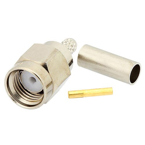 Reverse Polarity SMA Male Connector Crimp/Solder Attachment for RG188-DS, RG316-DS