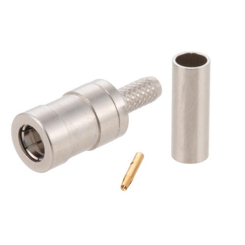 SMB Plug Connector Crimp/Solder Attachment for RG174, RG316, RG188, LMR-100, 0.100 inch