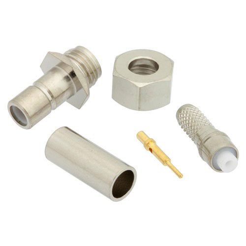 SMB Jack Connector Crimp/Solder Attachment for RG174, RG316, RG188, LMR-100, 0.100 inch