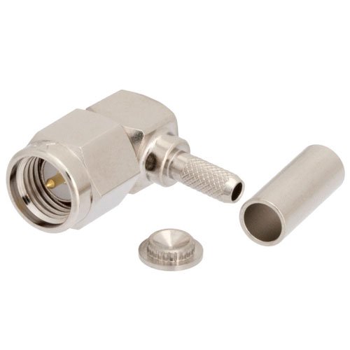 SMA Male Right Angle Connector Crimp/Solder Attachment for RG188-DS, RG316-DS