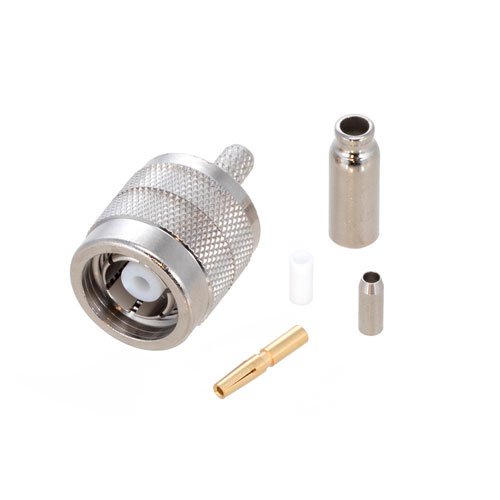 RP TNC Male Connector Crimp/Solder Attachment for RG174, RG316, RG188, LMR-100, 0.100 inch