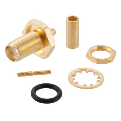 SMB Plug Right Angle Connector Crimp/Solder Attachment for RG188-DS, RG316-DS
