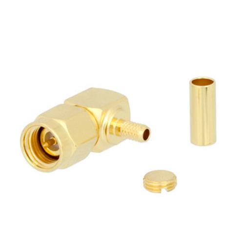 SMA Male Right Angle Connector Crimp/Solder Attachment for RG316, RG174, RG188