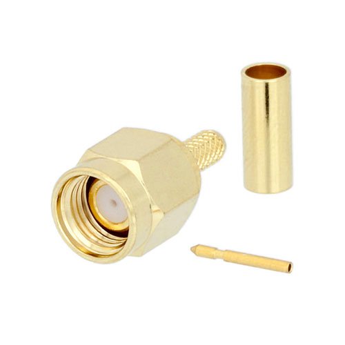 SMA Male Connector Crimp/Solder Attachment for RG174, RG316, RG188 Gold Plated