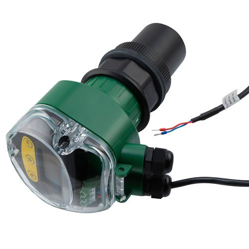 Integrated ultrasonic level gauge, 5 m range, 4-20 mA, G2A, direct lead, 3 m cable