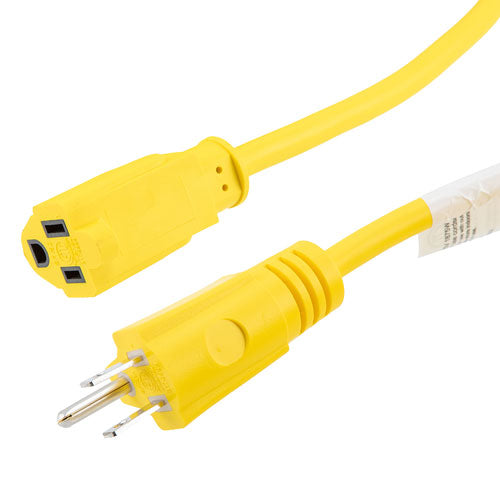 N5-15P Male to N5-15R Female Outdoor Extension Cord, SJTW, PVC, 25 Feet