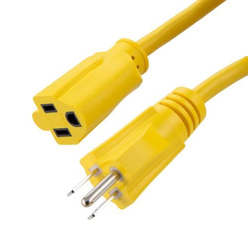 NEMA 5-15P to NEMA 5-15R, SJT 14 AWG x 3C 105 deg C- 100 Feet