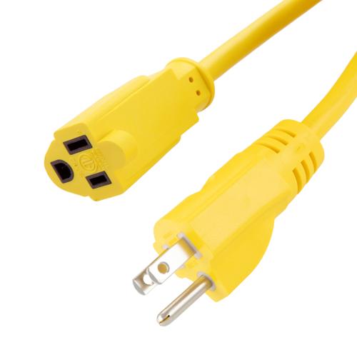 NEMA 5-15P to NEMA 5-15R, SJTW 14 AWG x 3C 105 deg C- 100 Feet