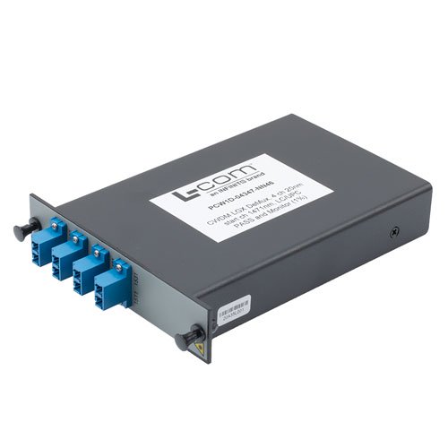 Passive CWDM, Single LGX Demux, 4 Ch. w/ 20nm spacing, start ch 1470nm, LC/UPC w/ MON (1%)&Pass Single com fiber