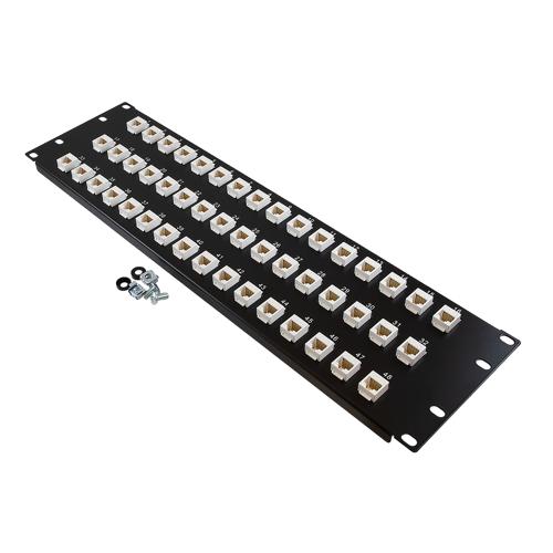 3U (5.25") 19 Inch Panel with 48 Cat5e Mini-Couplers