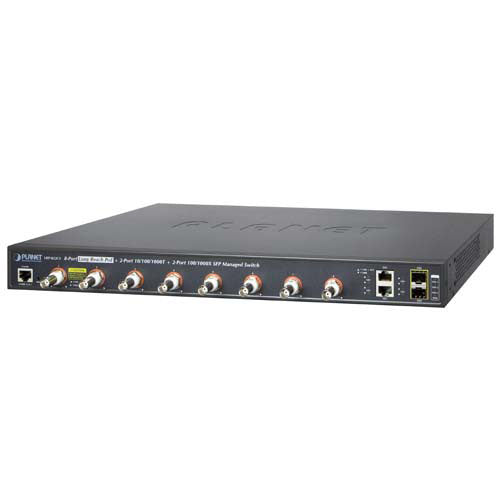 8-Port Long Reach PoE over Coax Rack Mount Managed Switch