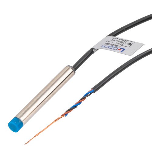Inductive Proximity Sensor, Cylindrical, M6, Non-shielded, Ni-plated Brass, PNP NC, Sensing Distance 2 mm, 2 meter 3-wire cable