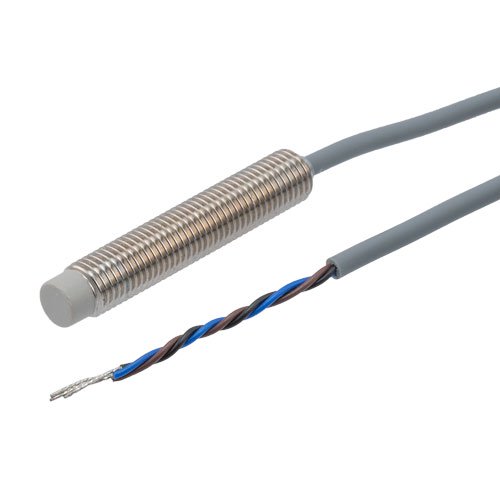 Inductive Proximity Sensor, cylindrical, M8 threaded, non-shielded, stainless steel, NPN NO, sensing distance 6mm, 2m 3-wire cable