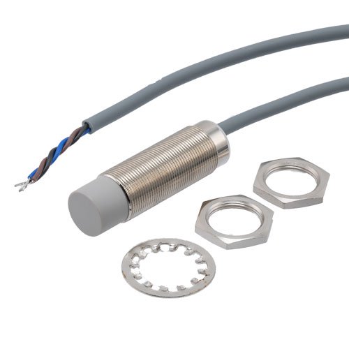 Inductive Proximity Sensor, cylindrical, M18 threaded, non-shielded, Ni-Cu alloy, NPN NO, sensing distance 20mm, 2m 3-wire cable
