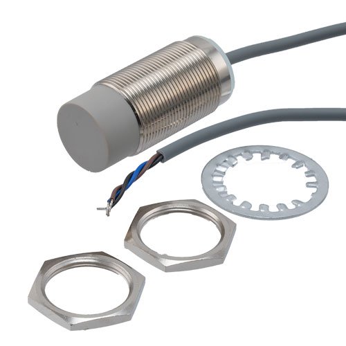 Inductive Proximity Sensor, cylindrical, M30 threaded, non-shielded, Ni-Cu alloy, NPN NO, sensing distance 40mm, 2m 3-wire cable