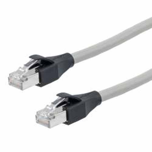 Category 7 10gig Ethernet Cable Assembly, S/FTP Shielded Pairs, RJ45 Male/Plug, 26AWG Stranded, PVC, Gray, 5M