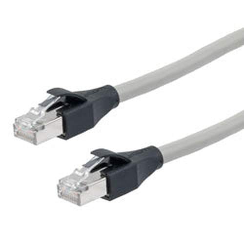 Category 7 10gig Ethernet Cable Assembly, S/FTP Shielded Pairs, RJ45 Male/Plug, 26AWG Stranded, PVC, Gray, 7.5M