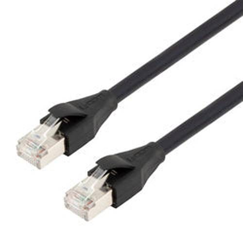 Category 7 10gig Ethernet Cable Assembly, S/FTP Braid with Individually Shielded Pairs, RJ45 Male/Plug, 26AWG Stranded, LSZH, Black, 7.5M