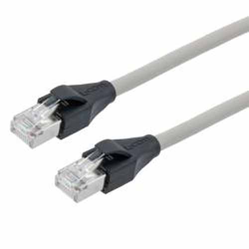 Category 7 10gig Ethernet Cable Assembly, S/FTP Shielded Pairs, RJ45 Male/Plug, 26AWG Stranded, LSZH, Gray, 2M