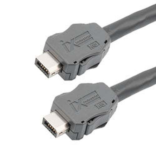 IX Industrial Category 6a Ethernet Cable, IX A Key to IX A Key, Foil Shielded Economy CMR/CMG PVC Jacket, Black, 2m