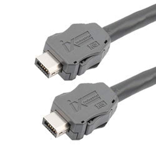 IX Industrial Category 6a Ethernet Cable, IX A Key to IX A Key, Foil Shielded Economy CMR/CMG PVC Jacket, Black, 50cm