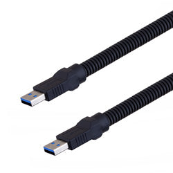 Plastic Armored USB Cable, Type A male to male 1.5M