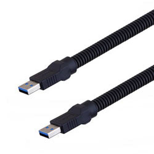 Plastic Armored USB Cable, Type A male to male 1M
