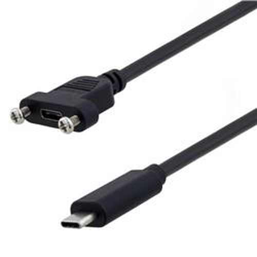USB Type C Male to USB Type C female panel mount length 1M