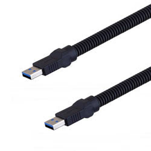 Plastic Armored USB 3.0 Cable Assembly, Type A Male Plug to Type A Male Plug, 28/26/22AWG, Plastic Armor, 2.0M