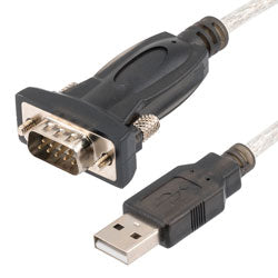 USB 2.0 to RS232 Converter Cable, USB Type A Male to DB9 Male, PVC (Polyvinyl Chloride), 1.5-Meter